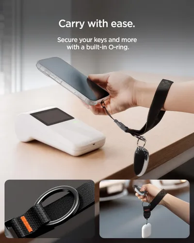 Miniatura 5 de Spigen Life - Mosquetón con correa para llaves y artículos de transporte diario, llavero anillo mosquetón - Padre Negro