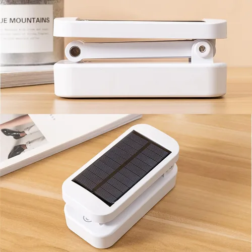 Miniatura 6 de keeda Lámpara de escritorio plegable solar, lámpara de lectura LED portátil regulable con puerto de carga solar y USB para luz nocturna de noche