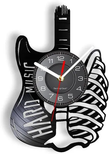 Reloj de pared de guitarra de 12 pulgadas, moderno, decorativo, silencioso, de cuarzo, analógico, sin tictac, funciona con pilas, para amantes de la