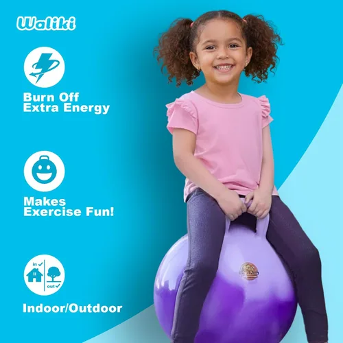 Miniatura 3 de WALIKI Hopper Ball Toy para niñas de 3, 4, 5 o 6 años, pelota de hippity hop, pelota de salto Regalo de cumpleaños genial Morado 18 pulgadas
