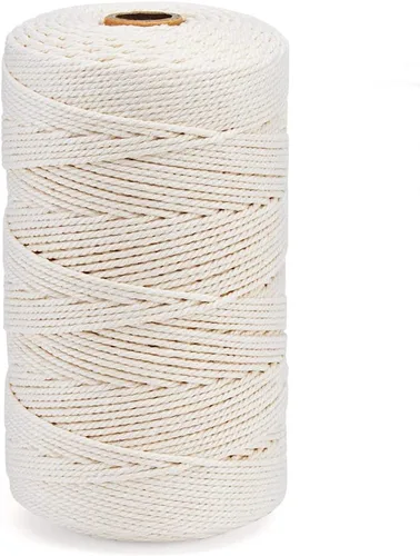 Miniatura 8 de Cuerda de algodón de macramé de 0.197 in x 164 pies para manualidades, joyería, decoración del hogar, envoltura de regalos