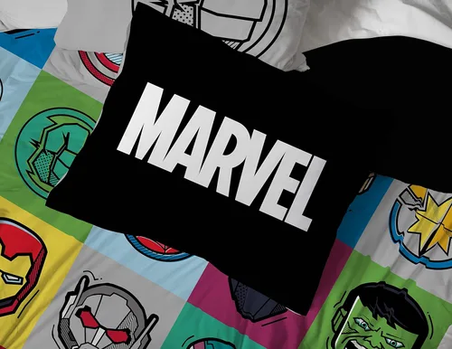 Miniatura 6 de Jay Franco Marvel Avengers Pop - Juego de ropa de cama tamaño matrimonial de 7 piezas, incluye edredón y juego de sábanas, microfibra súper suave
