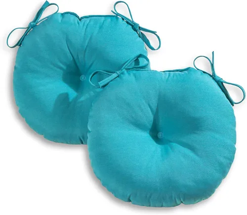 Miniatura 10 de South Pine Porch Cojín redondo para silla bistró de 15 pulgadas para exteriores (juego de 2), Aloha Black Floral