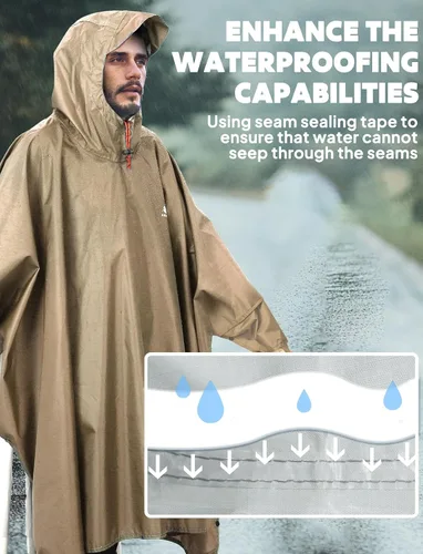 Miniatura 87 de ANYOO Poncho de lluvia con capucha para adultos, impermeable, ligero, para hombres y mujeres, chaqueta de lluvia reutilizable para emergencias al