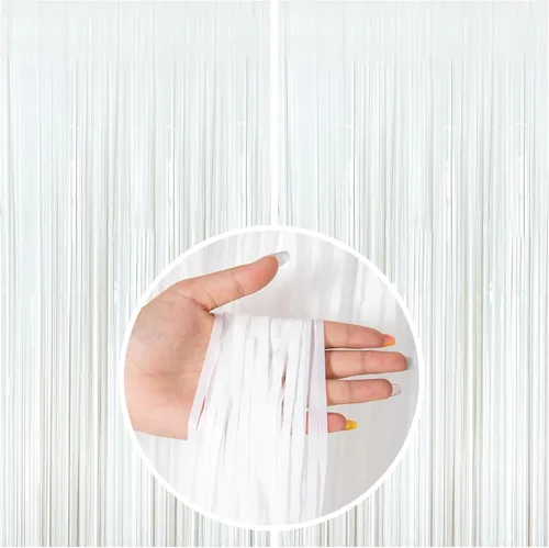 Miniatura 39 de Cortinas de Flecos de Aluminio con Serpentinas Negras para Telón de Fondo de Fiesta Serpentinas de Aluminio para Decoraciones de Cumpleaños