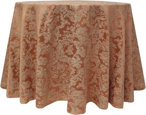Miniatura 11 de Ultimate Textile - Paquete de 2 manteles redondos de damasco Miranda de 72 pulgadas, tejido jacquard, color negro