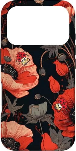 Miniatura 29 de Funda para iPhone 11 Poppy Flower Ladybug Red & Black