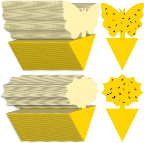 Miniatura 9 de Landisun - Trampas adhesivas para moscas de la fruta y moscas de los hongos, 24 unidades, para plantas de cocina de interior y exterior, para moscas
