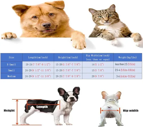 Miniatura 6 de Silla de ruedas para perros, silla de ruedas para mascotas de apoyo completo para patas traseras/patas delanteras, rehabilitación ligera de perros