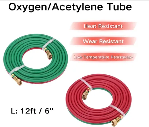 Miniatura 8 de Kit de antorcha de oxiacetileno – Kit de soplete de corte de soldadura portátil con medidores y boquilla larga de latón, tanques de oxi acetileno