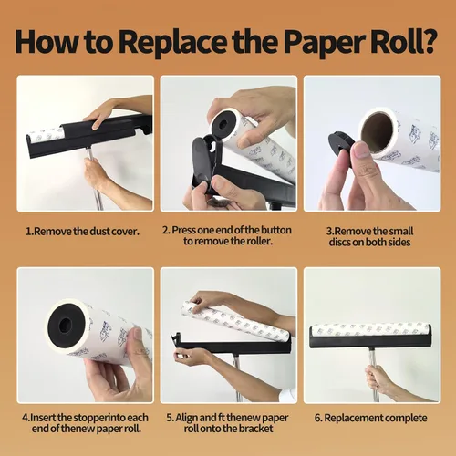 Miniatura 9 de Rodillos grandes de pelusa para alfombras, rodillos extra adhesivos de 15.74 pulgadas para suelo con 4 asas extensibles, trapeador adhesivo de mango