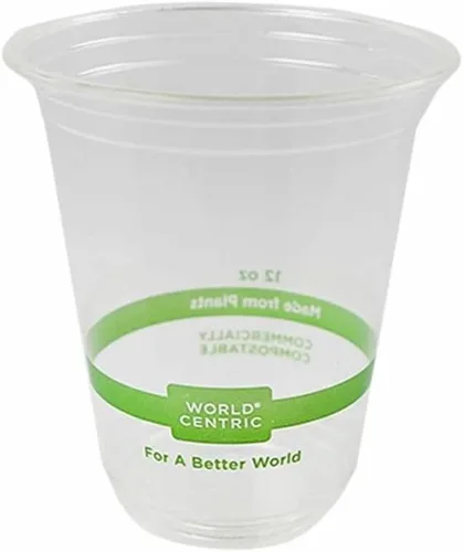 Miniatura 8 de World Centric Pla Clear Cold Cup Tapas, tapa plana, se adapta a tazas de 9 oz a 24 oz, 1,000/caja