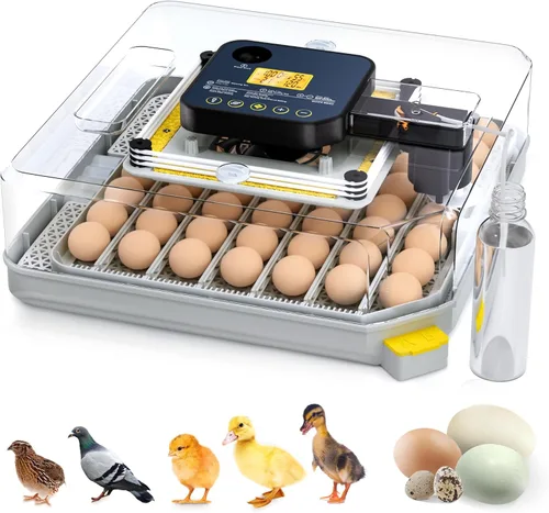 Incubadora de 48 huevos para eclosionar con giro automático de huevos y control de humedad, vela de huevos, incubadora de huevos de aves de corral