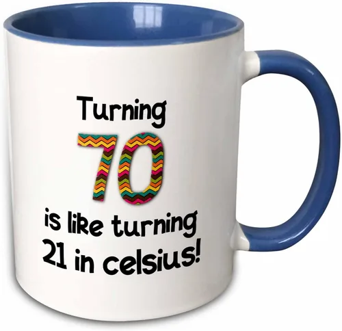 Miniatura 9 de 3dRose 70 is Like Turning 21 in Celsius-Humorous - Taza de dos tonos, 11 onzas, color negro