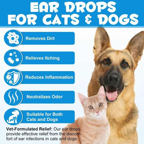 Miniatura 7 de Redshine Gotas para los oídos para gatos y perros, medicamentos para infección de oído de perro, tratamiento de ácaros del oído, limpieza calmante