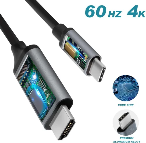 Miniatura 2 de Cable USB C a HDMI para iPhone 15 Pro/Max 4K, S24/S23/S22/S21/Note 20 a Cable HDMI, Cable Adaptador USB C a HDMI para Samsung Galaxy, MacBook