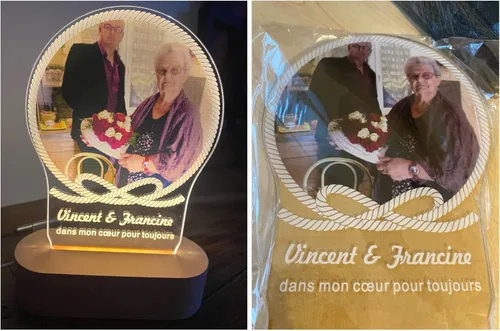 Miniatura 9 de guf Marco de fotos personalizado grabado, marco de fotos personalizado con cristal 3D, regalos para esposa, regalos de novio, regalos de pareja