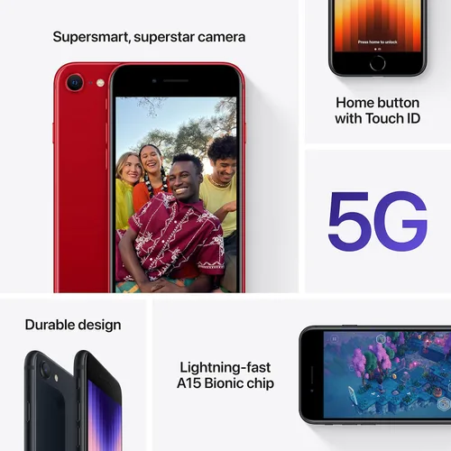 Miniatura 5 de Apple iPhone SE 2022 (64 GB, medianoche) [bloqueado] + suscripción a empresa de telefonía