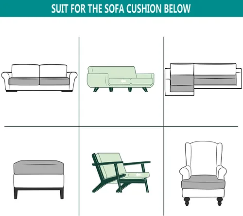 Miniatura 6 de AURLOE Fundas impermeables para sofá de 2 piezas, funda elástica para sofá, protector de muebles con elástico, adecuado para loveseat, sofá de 2