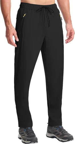 Miniatura 2 de Hebepol Pantalones de senderismo ligeros para hombre, de secado rápido, pantalones deportivos de pesca, correr, entrenamiento, 3 bolsillos