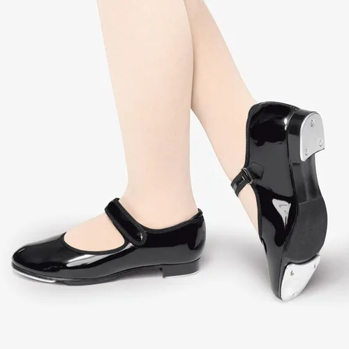Miniatura 9 de Stelle Tap Shoes for Girls Boys PU Leather Black Non-Slip Dance Shoes for ToddlerLittle KidBig Kid