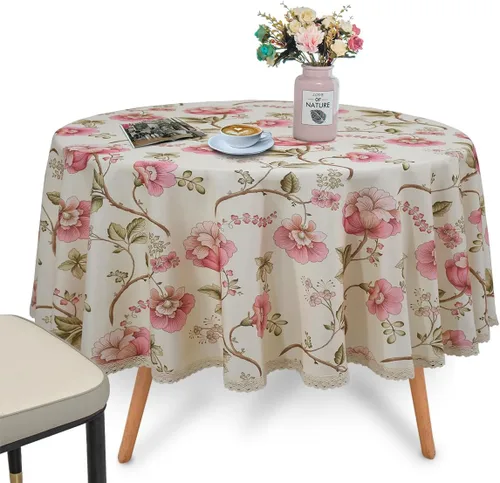 Miniatura 15 de Mantel rectangular con estampado floral de 60 x 84 pulgadas, resistente a las manchas e impermeable, mantel de vino para cocina, comedor, decoración