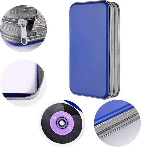 Miniatura 3 de LIOVODE Funda para DVD, estuche portátil para CD de capacidad para 96, organizador de cartera de DVD de plástico duro, organizador para coche CD