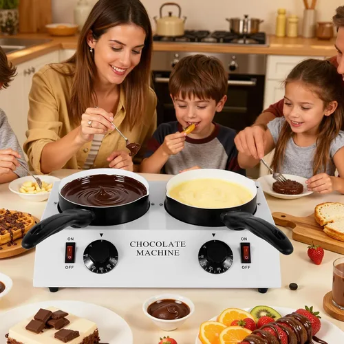 Miniatura 6 de Dyna-Living Olla para Derretir Chocolate Máquina Templadora de Chocolate Dual para Derretir Chocolate, Máquina para Derretir Chocolate de 80W Olla