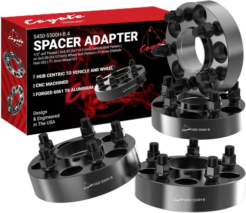 Miniatura 23 de Wheel Accessories Parts 2 adaptadores de espaciadores de rueda centrados en buje de 5 x 5 5 x 127 1.25 pulgadas de grosor 2.815 in, buje de rosca