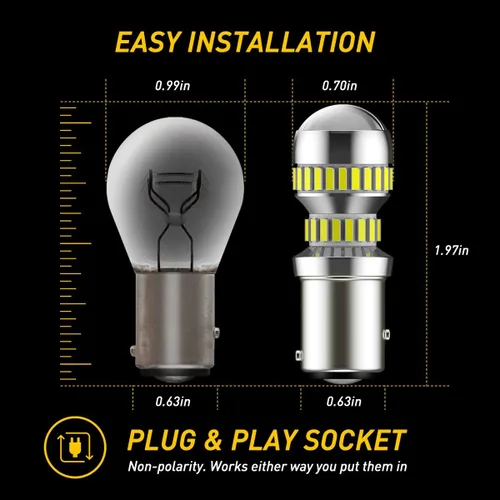 Miniatura 6 de AUXITO Bombilla LED 1157 blanca, superbrillante 2057 2357 7528 BAY15D, bombillas LED para respaldo, señal inversa, intermitente, estacionamiento