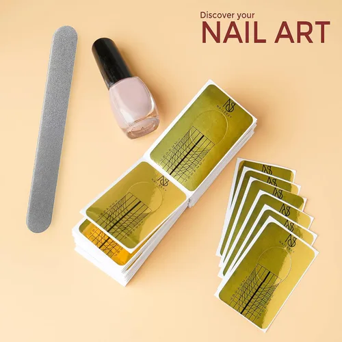 Miniatura 8 de Formas de Uñas para Constructor de Gel - 100 Piezas Calcomanías Autoadhesivas de Extensión de Uñas para Acrílico, UV y Poly Gel con Guía