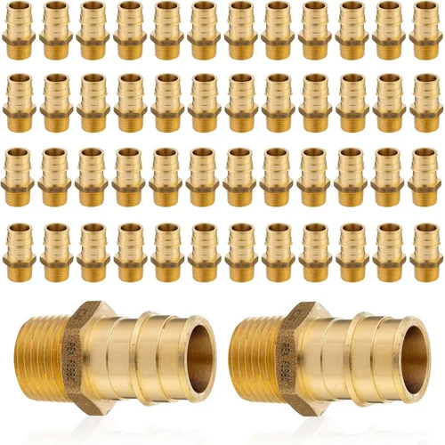 Miniatura 22 de Paquete de 5 accesorios de expansión Seelink PEX-A, adaptador NPT roscado macho de 1/2 x 3/4 pulgadas, accesorio de tubería de expansión de latón