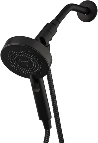 Brondell Nebia Yuba HaloNetic - Cabezal de ducha magnético de mano con doble muelle, manguera de acero inoxidable de 60 pulgadas, 5 ajustes, negro
