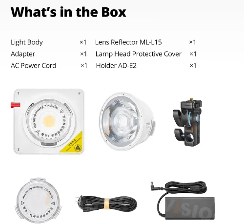 Miniatura 8 de Godox ML100Bi - Luz de video LED de 120 W, kit de iluminación de video bicolor de 2800K-6500K, 34300 Lux CRI 97+/TLCI 98+, control de aplicación
