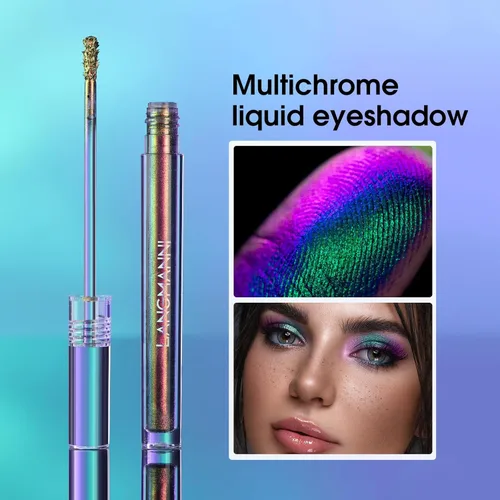Miniatura 7 de Sombra de Ojos Líquida Metálica Camaleón, Looks de Ojos Multidimensionales, Sombras de Ojos Multicromo con Purpurina Holográfica de Larga Duración