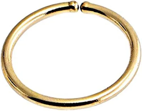 Miniatura 10 de Aretes de aro de oro sólido para mujeres, hombres, aretes de aro para cartílago, hélix, rook, nariz cantada, agujero para lóbulo de oreja, ligeros