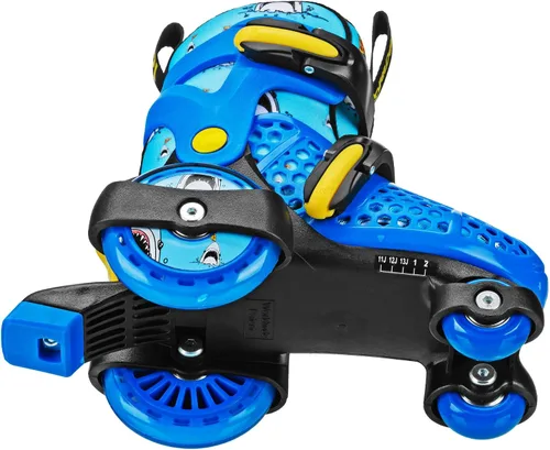 Miniatura 3 de Patines Fun Roll para Principiantes de Roller Derby, Talla Ajustable, Patines para Niños, Niños Pequeños, Niños y Niñas Tiburón de pizza