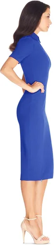 Miniatura 2 de Dress the Population Vestido midi ajustado de manga corta con cuello Gloria para mujer