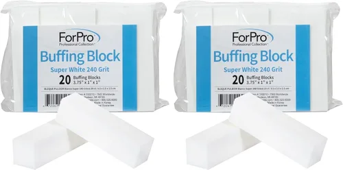 Miniatura 12 de ForPro Professional Collection Bloque de pulido súper blanco, grano 120, pulidor de uñas de manicura y pedicura de cuatro lados, 3.75 pulgadas