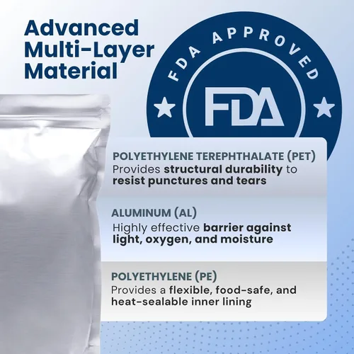 Miniatura 4 de Bolsas de Mylar de 5 galones para almacenamiento de alimentos con cremallera, 20 unidades de 0.551 in extra gruesas para almacenamiento a largo