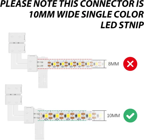 Miniatura 4 de VIPMOON - Conector de tira LED, de esquina en ángulo recto, 2835 3528