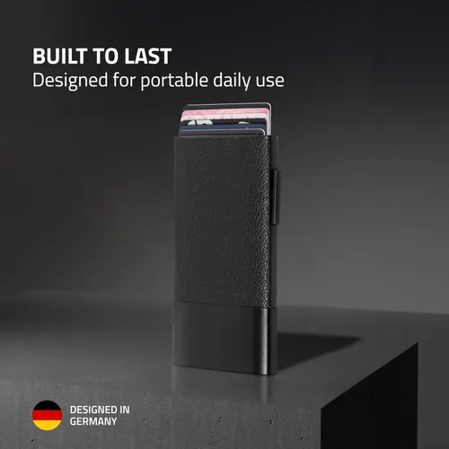 Miniatura 6 de Fidelo Cartera minimalista para hombre – Soporte delgado para tarjetas de crédito con clip para dinero, bolsillo frontal con bloqueo RFID, Cuero sin