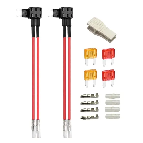 Gebildet 2 piezas Grifo de Fusible de Doble Puerto Pequeño de 12V 24V para Añadir Circuito, Portafusibles de Cuchilla Piggyback Pequeño ATM con