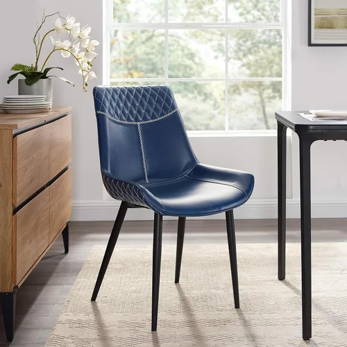 Miniatura 2 de Linon Home Decor Products Linon Maisy Juego de 2 sillas de comedor azules, azul marino
