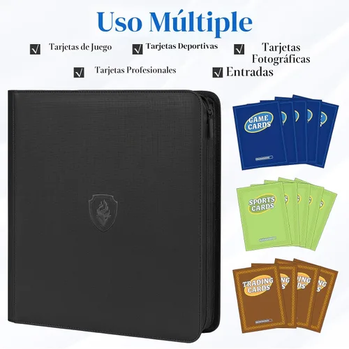 Miniatura 6 de Fabmaker - Carpeta de tarjetas con cremallera de alta calidad, 12 bolsillos, carpeta de tarjetas coleccionables de 912 bolsillos, álbum de colección