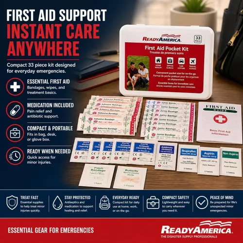 Miniatura 4 de Ready America 70185 kit de emergencia de gran calidad para 1 persona, mochila para 3 días