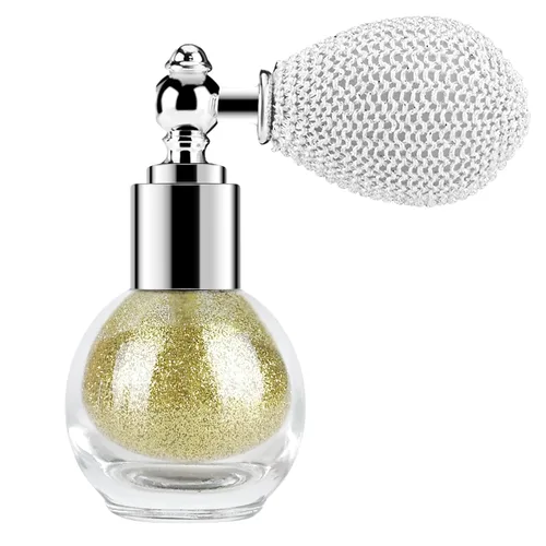 Miniatura 14 de KYDA Spray en polvo iluminador, spray de purpurina de alto brillo, maquillaje en polvo brillante, para cosméticos con purpurina facial y corporal