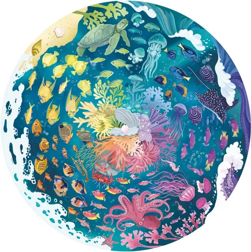 Ravensburger Circle of Colors: Ocean - Rompecabezas redondo de 500 piezas | Actividad atractiva para niños y adultos | Calidad premium | Prácticas