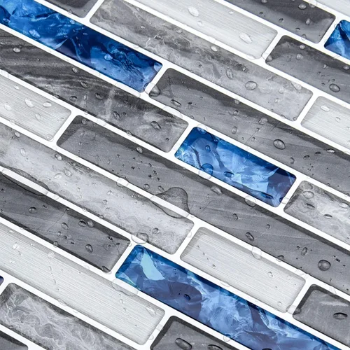 Miniatura 4 de Art3d - Vinilo adhesivo para pared, diseño de azulejos y ladrillos, antisalpicaduras, para la cocina, diseño de mármol azul, despegar y pegar