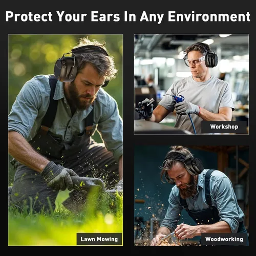 Miniatura 7 de BJKing Bluetooth Hearing Protection Headphones,120H Playtime, SNR 30dB Safety Earmuffs Ear Protection for Mowing